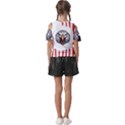 Usa Soccer T- Shirt U S A Patriotic American Flag Soccer Ball Football T- Shirt (1) Kids  Butterfly Cutout T-Shirt View2