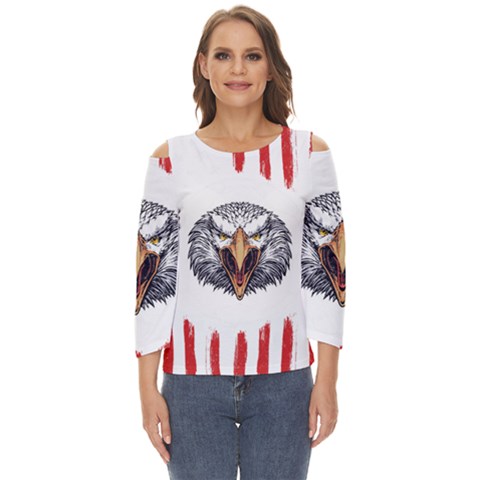 Usa Soccer T- Shirt U S A Patriotic American Flag Soccer Ball Football T- Shirt (1) Cut Out Wide Sleeve Top by ZUXUMI