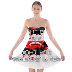 Vampire T- Shirt Feeling Cute Might Bite Someone Later T- Shirt Strapless Bra Top Dress by ZUXUMI