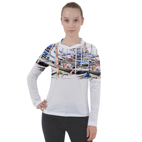 Venice T- Shirt Venice Voyage Art Digital Painting Watercolor Discovery T- Shirt (5) Women s Pique Long Sleeve T-shirt by ZUXUMI