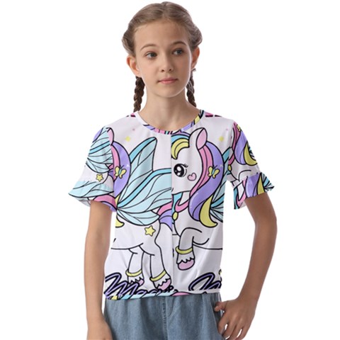 Waitress T- Shirt Awesome Unicorn Waitresses Are Magical For A Waiting Staff T- Shirt Kids  Cuff Sleeve Scrunch Bottom T-shirt by ZUXUMI