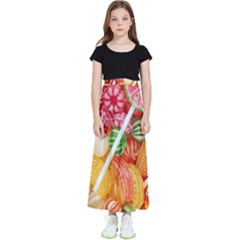 Aesthetic Candy Art Kids  Flared Maxi Skirt by Internationalstore