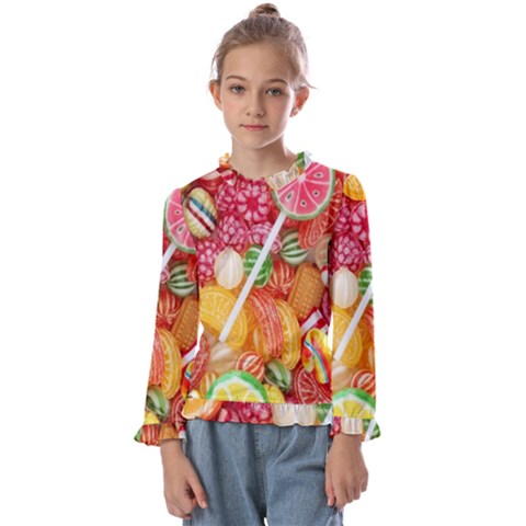 Aesthetic Candy Art Kids  Frill Detail T-shirt by Internationalstore