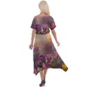 Floral Blossoms  Cross Front Sharkbite Hem Maxi Dress View2