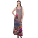 Floral Blossoms  Sleeveless Velour Maxi Dress View1