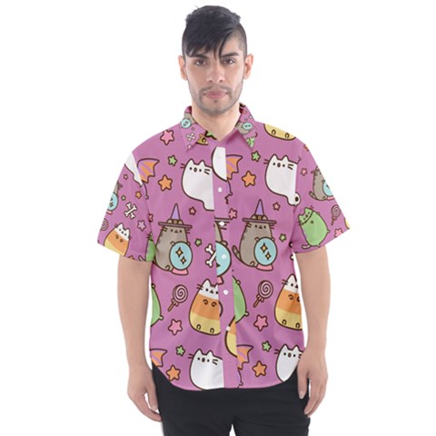 Pusheen Cat Men s Short Sleeve Shirt by Pakjumat