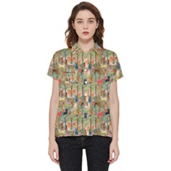 Animal Forest Pattern Short Sleeve Pocket Shirt by Pakjumat