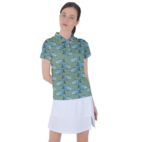 Fishes Pattern Background Women s Polo T-shirt by Pakjumat