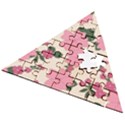 Floral Vintage Flowers Wooden Puzzle Triangle View2