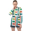 Striped Colorful Pattern Graphic Long Sleeve Satin Shirt View1