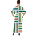 Striped Colorful Pattern Graphic V-Neck Boho Style Maxi Dress View2