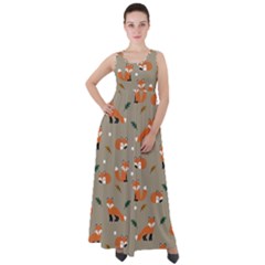 Fox Pattern Texture Empire Waist Velour Maxi Dress by Pakjumat