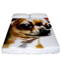 Brown Chihuahua T- Shirt Tan Brown Chihuahua Watercolor Portrait T- Shirt Fitted Sheet (King Size) View1