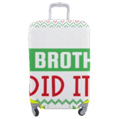 Funny Christmas Sweater T- Shirt Dear Santa My Brother Did It T- Shirt Luggage Cover (medium) by ZUXUMI