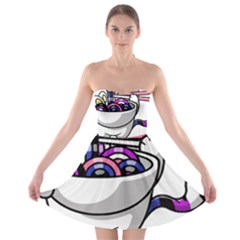 Genderfluid T- Shirt Genderfluid Pride Kawaii Car Ramen Noodles Genderfluid Flag T- Shirt Strapless Bra Top Dress by ZUXUMI