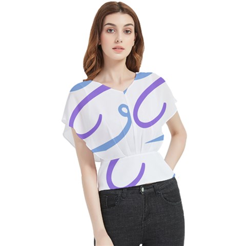 Abstract Pattern Blue And Gray T- Shirt Abstract Pattern Blue And Gray T- Shirt Butterfly Chiffon Blouse by EnriqueJohnson