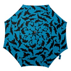 Dolphin Silhouette Pattern Hook Handle Umbrellas (medium) by Pakjumat