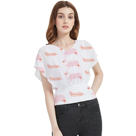 Australian Shepherd Dog Pattern T- Shirt Australian Shepherd Dog Cute Pattern T- Shirt (1) Butterfly Chiffon Blouse by EnriqueJohnson