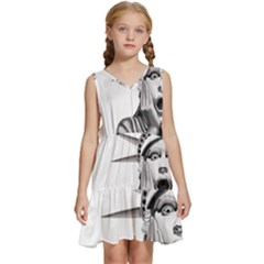 Funny Statue Of Liberty Parody Kids  Sleeveless Tiered Mini Dress by Sarkoni