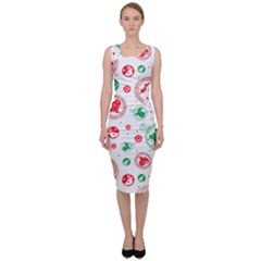 Merry Christmas Geometric Pattern Sleeveless Pencil Dress by Sarkoni