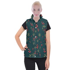 Christmas Festive Season Background Women s Button Up Vest by uniart180623