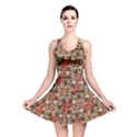 Red Blossom Harmony Pattern Design Reversible Skater Dress View1