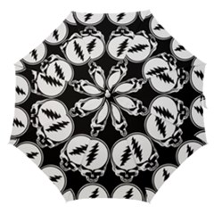 Black And White Deadhead Grateful Dead Steal Your Face Pattern Straight Umbrellas by Sarkoni