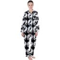 Black And White Deadhead Grateful Dead Steal Your Face Pattern Women s Long Sleeve Satin Pajamas Set	 View1