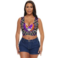 Gratefuldead Grateful Dead Pattern Women s Sleeveless Wrap Top by Sarkoni