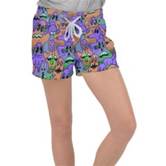 Trippy Aesthetic Halloween Women s Velour Lounge Shorts by Sarkoni