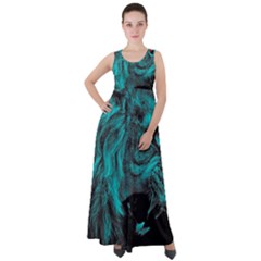 Angry Male Lion Predator Carnivore Empire Waist Velour Maxi Dress by uniart180623