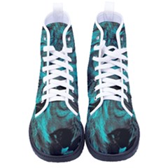 Angry Male Lion Predator Carnivore Women s High-top Canvas Sneakers by uniart180623