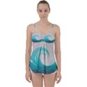 Tidal Wave Ocean Sea Tsunami Wave Minimalist Babydoll Tankini Top View1