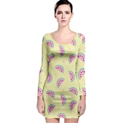 Watermelon Wallpapers  Creative Illustration And Patterns Long Sleeve Bodycon Dress by Ket1n9