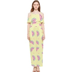 Watermelon Wallpapers  Creative Illustration And Patterns Draped Sleeveless Chiffon Jumpsuit by Ket1n9