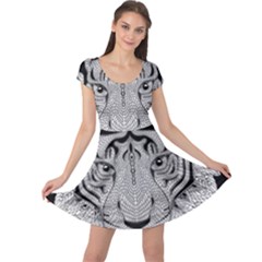 Tiger Head Cap Sleeve Dress by Ket1n9