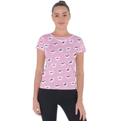 Girly Girlie Punk Skull Short Sleeve Sports Top  by Ket1n9