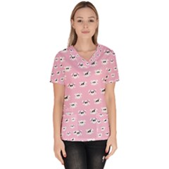 Girly Girlie Punk Skull Women s V-neck Scrub Top by Ket1n9