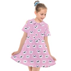 Girly Girlie Punk Skull Kids  Short Sleeve Shirt Dress by Ket1n9