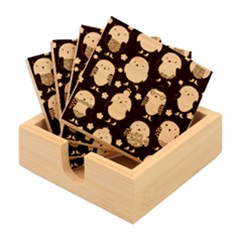 Cute Owls Pattern Bamboo Coaster Set by Ket1n9