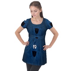 Funny Face Puff Sleeve Tunic Top by Ket1n9