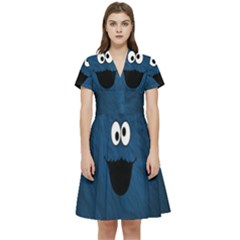 Funny Face Short Sleeve Waist Detail Dress by Ket1n9