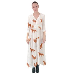 Fox Animal Wild Pattern Button Up Maxi Dress by Ket1n9