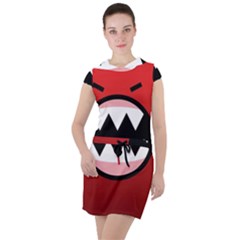 Funny Angry Drawstring Hooded Dress by Ket1n9