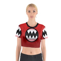 Funny Angry Cotton Crop Top by Ket1n9