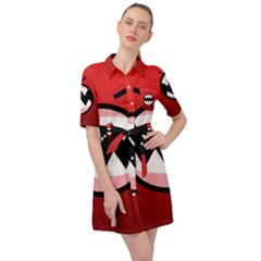 Funny Angry Belted Shirt Dress by Ket1n9