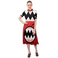 Funny Angry Keyhole Neckline Chiffon Dress by Ket1n9