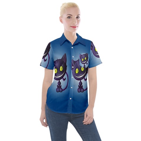 Cats Funny Women s Short Sleeve Pocket Shirt by Ket1n9