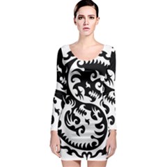 Ying Yang Tattoo Long Sleeve Bodycon Dress by Ket1n9