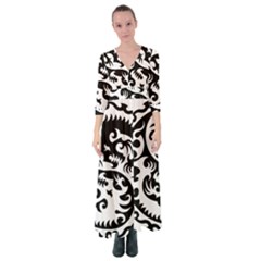 Ying Yang Tattoo Button Up Maxi Dress by Ket1n9